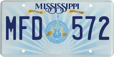 MS license plate MFD572