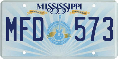 MS license plate MFD573