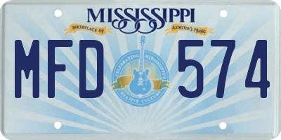 MS license plate MFD574