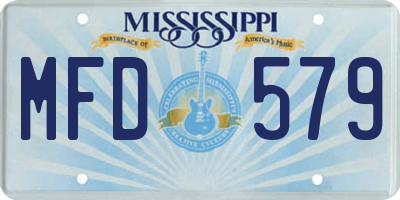 MS license plate MFD579
