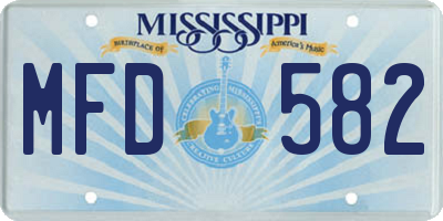 MS license plate MFD582