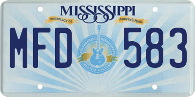 MS license plate MFD583