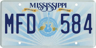 MS license plate MFD584