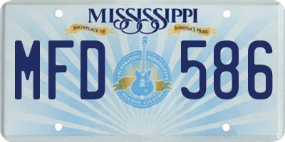 MS license plate MFD586
