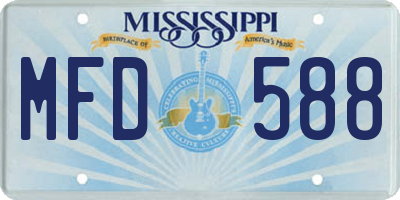 MS license plate MFD588
