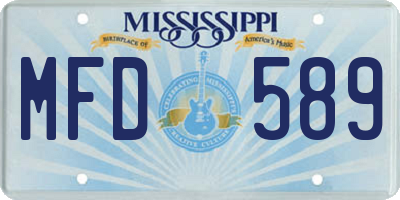 MS license plate MFD589