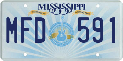 MS license plate MFD591