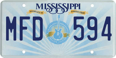 MS license plate MFD594