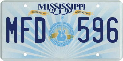 MS license plate MFD596