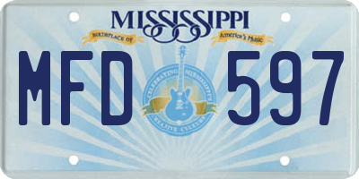 MS license plate MFD597