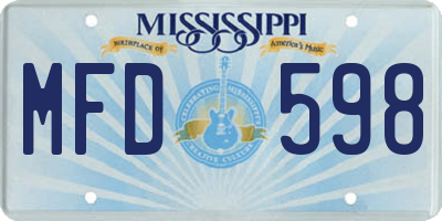 MS license plate MFD598
