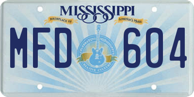 MS license plate MFD604