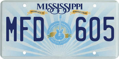 MS license plate MFD605