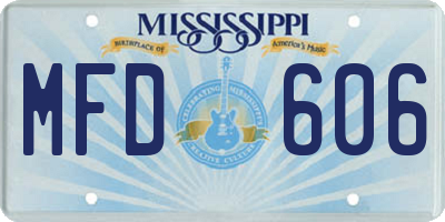 MS license plate MFD606