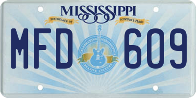 MS license plate MFD609