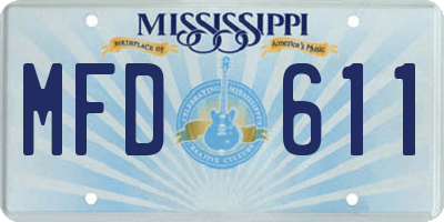 MS license plate MFD611