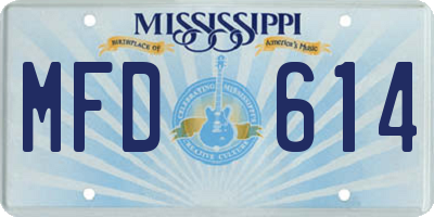 MS license plate MFD614