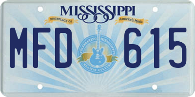 MS license plate MFD615