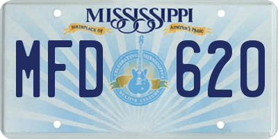 MS license plate MFD620