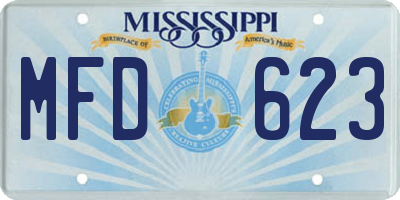MS license plate MFD623