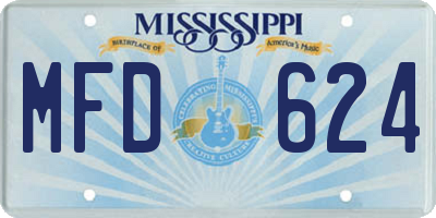 MS license plate MFD624