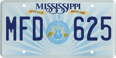 MS license plate MFD625