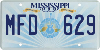 MS license plate MFD629