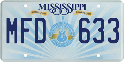MS license plate MFD633