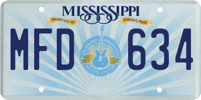 MS license plate MFD634