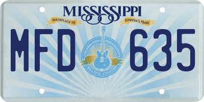 MS license plate MFD635