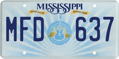 MS license plate MFD637