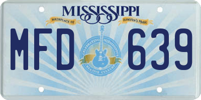 MS license plate MFD639