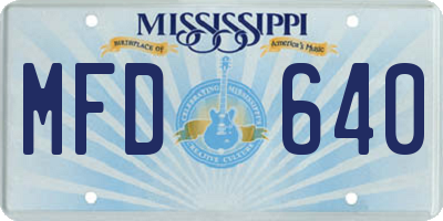 MS license plate MFD640