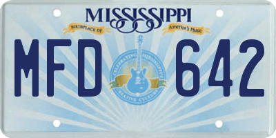 MS license plate MFD642