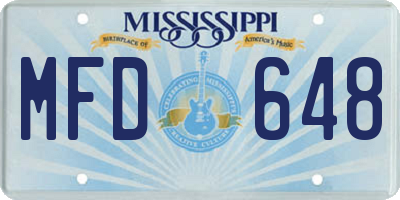 MS license plate MFD648