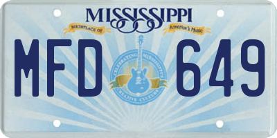 MS license plate MFD649