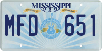 MS license plate MFD651