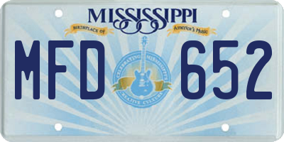 MS license plate MFD652