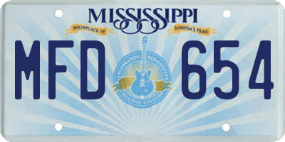 MS license plate MFD654