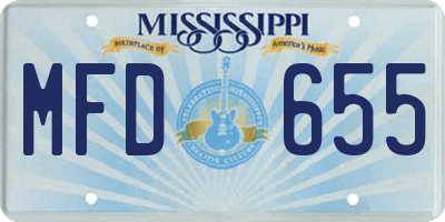 MS license plate MFD655