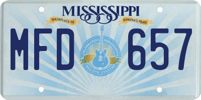 MS license plate MFD657