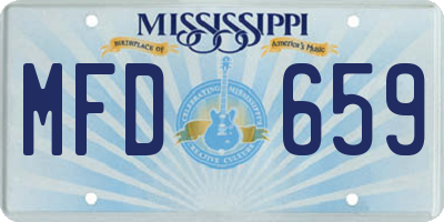 MS license plate MFD659