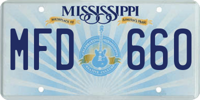MS license plate MFD660