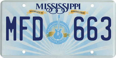 MS license plate MFD663