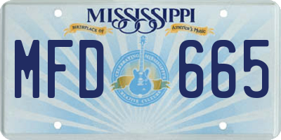 MS license plate MFD665