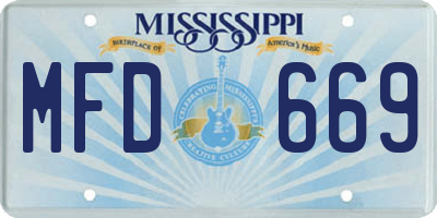 MS license plate MFD669