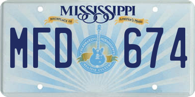 MS license plate MFD674