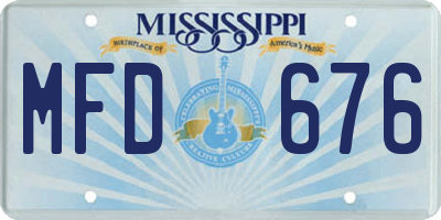 MS license plate MFD676