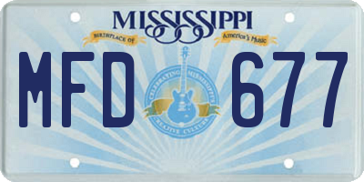 MS license plate MFD677