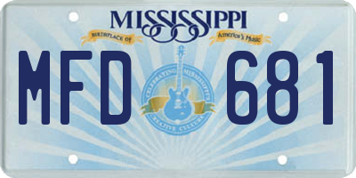 MS license plate MFD681